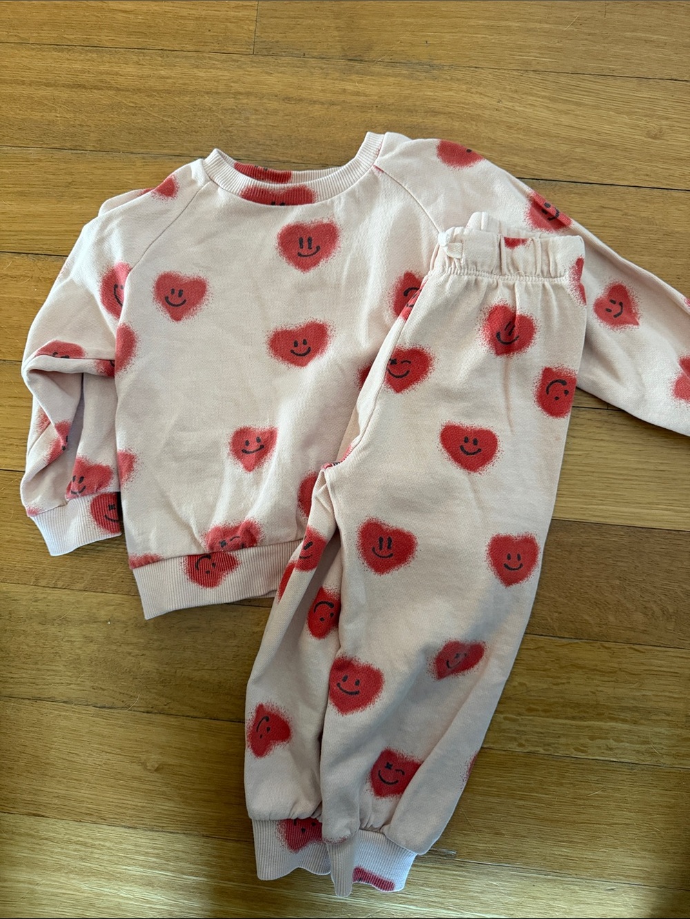 Molo Kids Pink Heart Smile Pajama Set - 18M